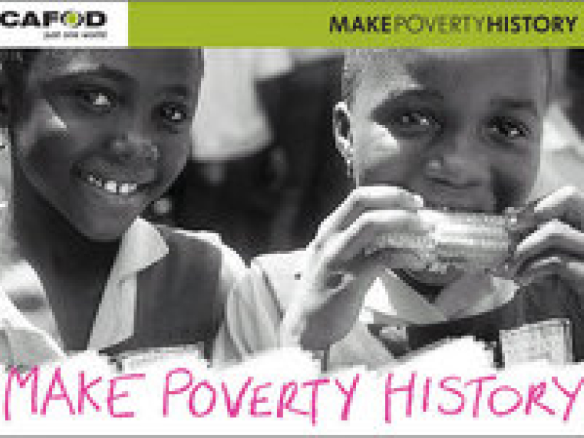 英國和威尼斯多個機構集會支持「Make Poverty History」消滅貧窮大行動