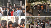 台中學生背真實木製十架走苦路 體會耶穌痛苦身心