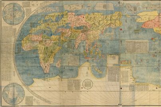 快訊: 利瑪竇地圖展出 中國放世界中心