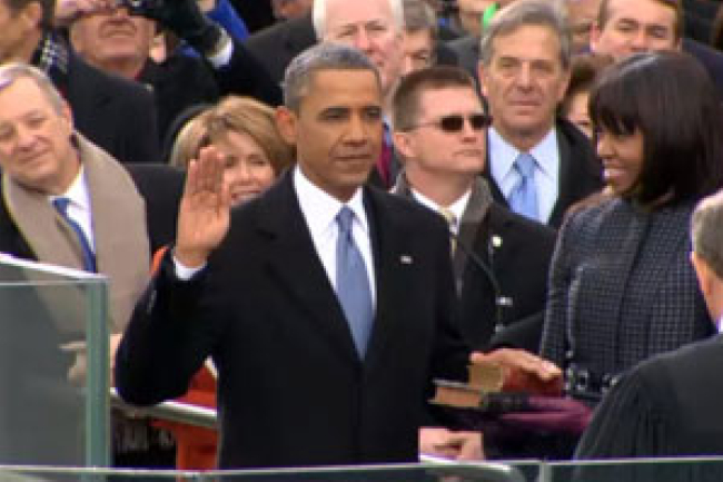 美國總統奧巴馬昨日宣誓就職