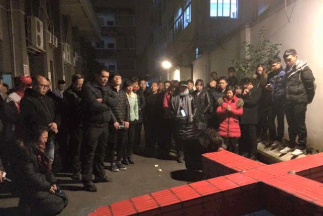 溫州下嶺教會十字架2015年聖誕節後被拆除