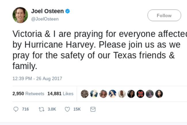 湖木教會約珥‧歐斯汀被炮轟拒收災民 各界反駁失實報導