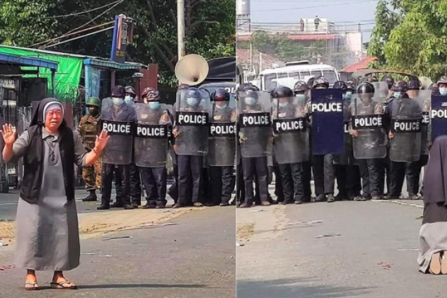 緬甸六城爆軍警鎮壓：主教形容如戰場 修女淚灑跪求停止逮捕