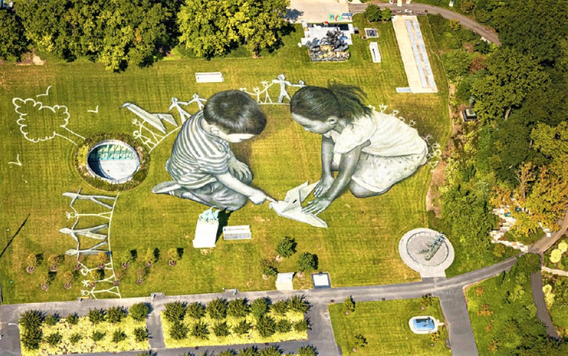 聯大揭幕 巨型環保藝術激發各國共建世界