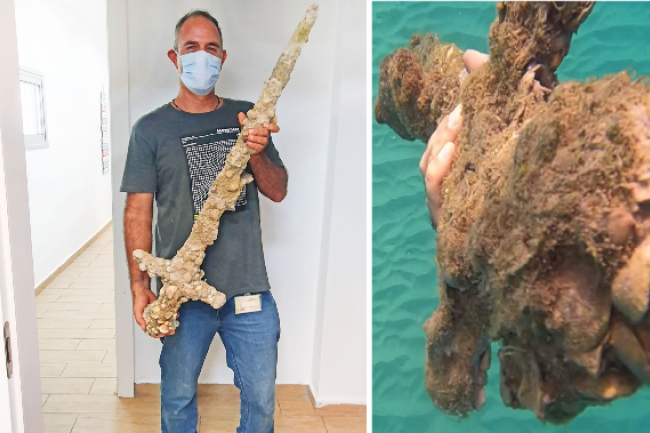 潛水員在以色列海岸 發現900年歷史十字軍劍