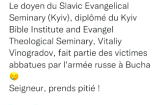 烏克蘭神學院院長布查鎮遇害