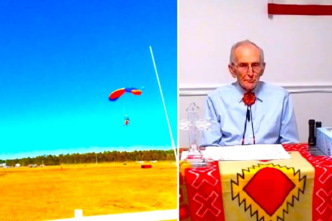 98歲牧師跳傘慶祝生日 北冰洋水上行　