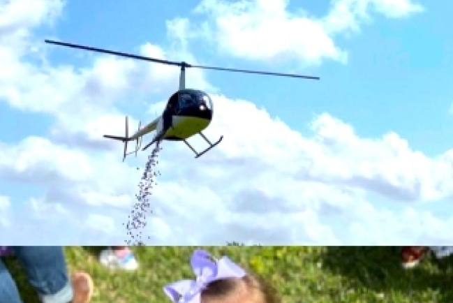 美國教堂創舉!直升機空投千隻彩蛋紀念復活節