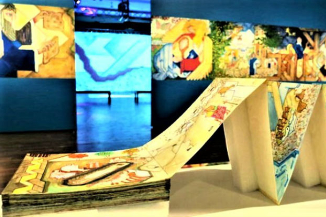 林肯倒影池展摺畫聖經 三千幅手繪逾公里長