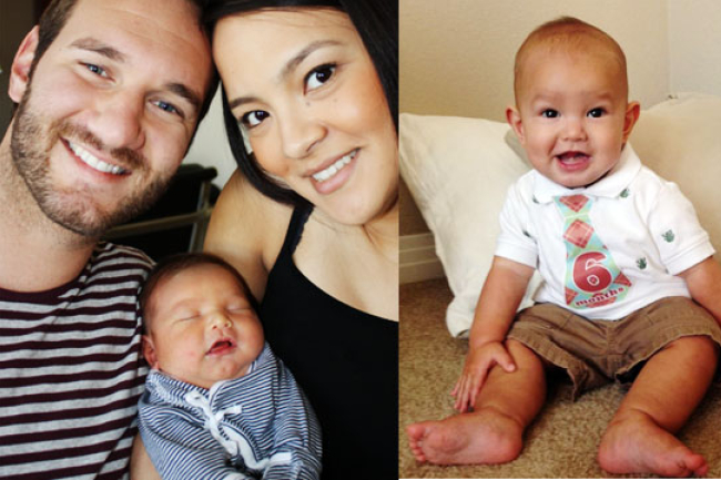 力克胡哲半歲兒子Kiyoshi 第一次叫「媽媽」