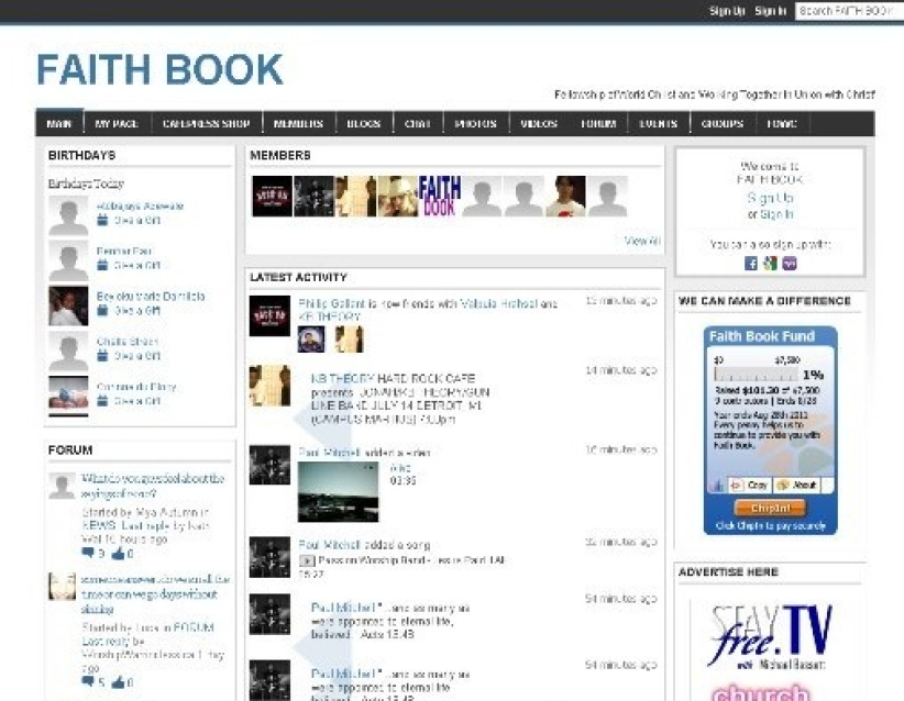基督徒专属的社群网站FaithBook开通