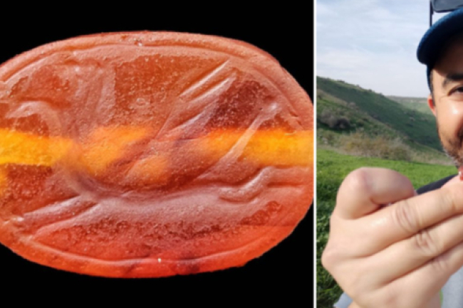 以色列徒步旅行者 發現罕見2800年聖甲蟲印章