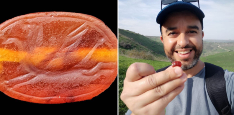 以色列徒步旅行者 发现罕见2800年圣甲虫印章  