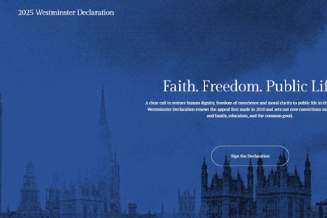 英國基督教領袖發布《2025威斯敏斯特宣言》