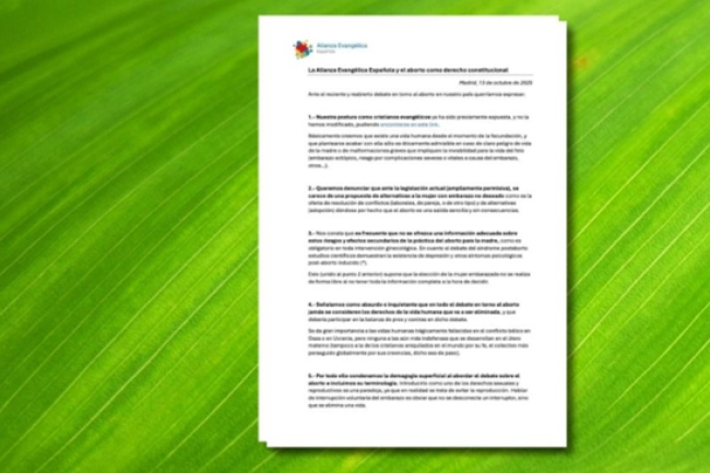 西班牙福音聯盟反對將墮胎列為憲法權利