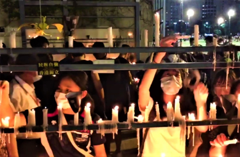 国安法压港「六四」31周年悼念烛光遍地开花