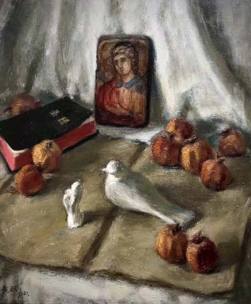 黃斌，《天使的信息》，60x50，2021年