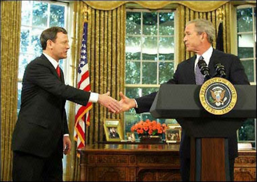 布殊總統提名羅伯茨出任最高法院首席大法官