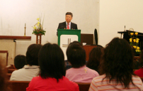 吳宗文牧師昨主講如何「破除迷信．天天蒙福」