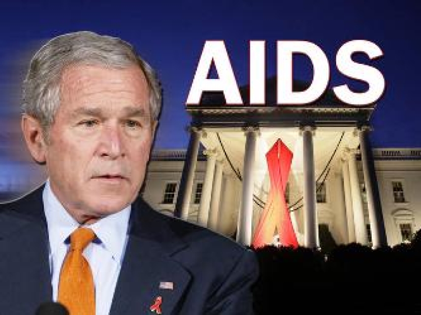 華理克盛讃布殊防治愛滋病傑出貢獻