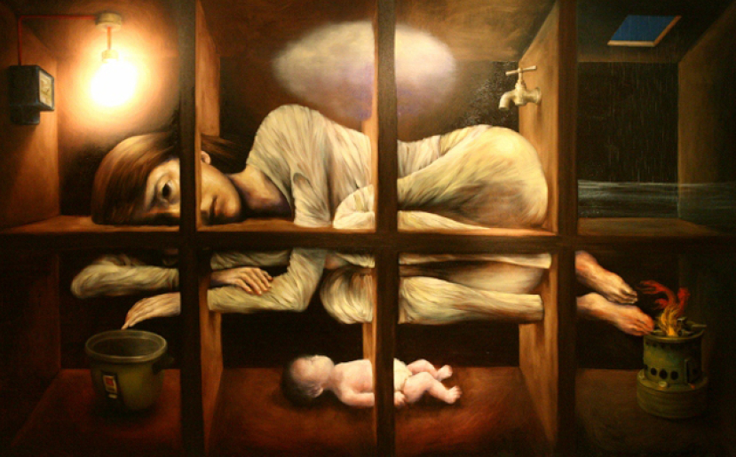 板間房紙皮婆婆充模特 夫婦藝術表現公義憐憫