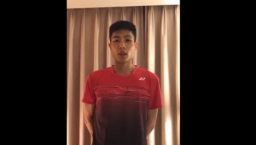 台羽球冠軍周天成 拍片祝願印尼災民平安