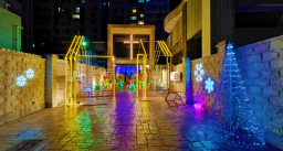 新竹13教會聯辦燈會 光雕藝術喻耶穌驅黑暗