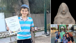 以色列11歲男童撿千年女性護身符雕像