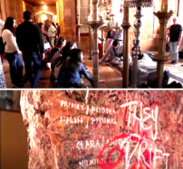 耶路撒冷教堂外露歷代朝聖者塗鴉石板