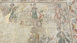 6世紀馬賽克「人物年曆」無袖男孩顯示炎熱8月